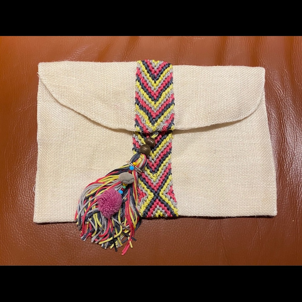 Muche Et Muchette Fun + Colorful Burlap Clutch